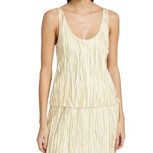 VINCE. Crushed Bias Strip Silk Tank in Pale Ivory MED NWT $365